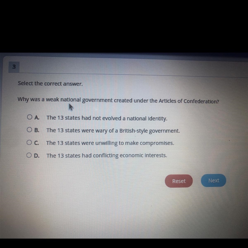 Why was a weak national government created under the articles of confederation-example-1