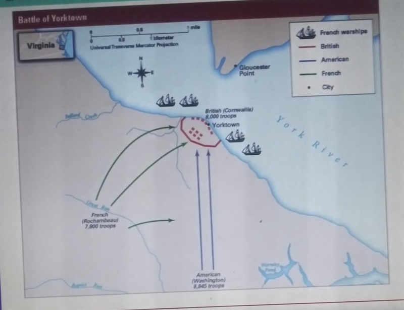 In which colonial region did the Battle of Yorktown take place?​-example-1