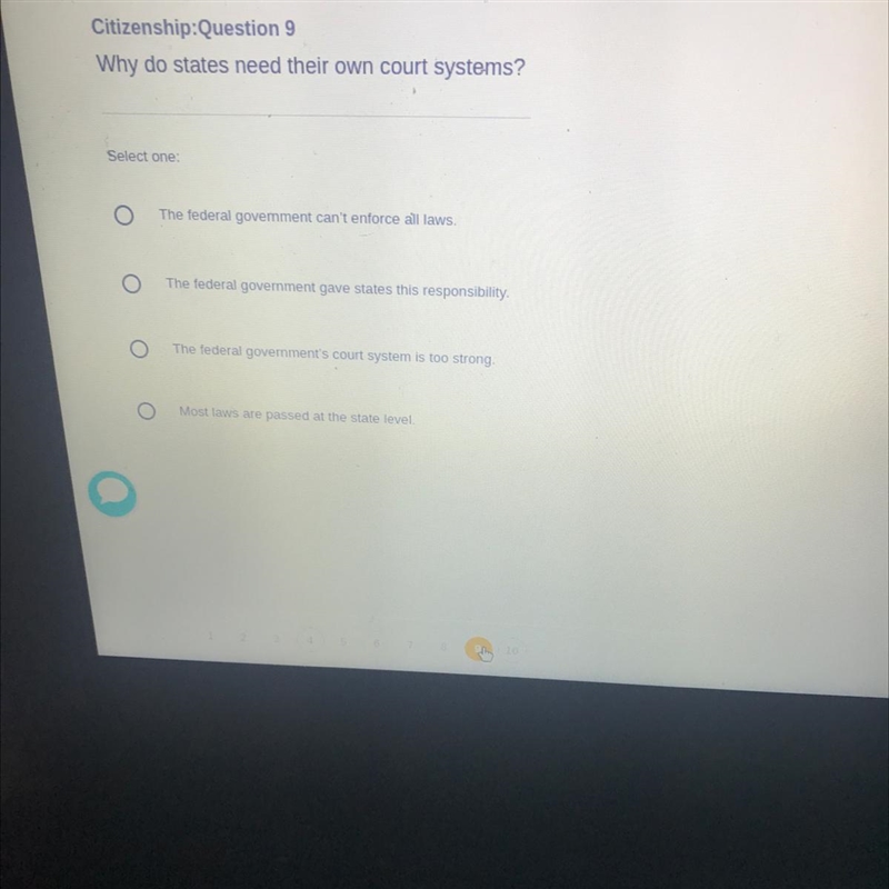 (Need help fast ) Why do states need their own court systems?-example-1