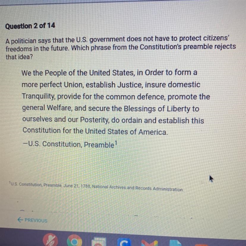 PLS HELP, THANKS:) A. establish Justice, insure domestic Tranquility, provide for-example-1