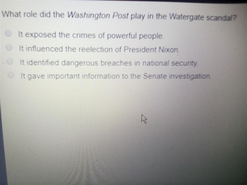 What role did the Washington Post play in the Watergate scandal?-example-1