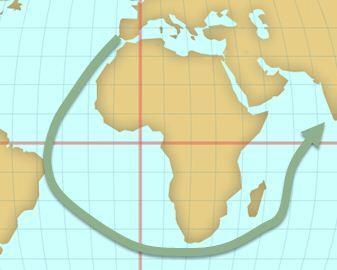 The map above shows the exploration route taken by Cabral. His major accomplishment-example-1