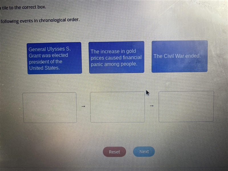 Place the events in chronological order-example-1