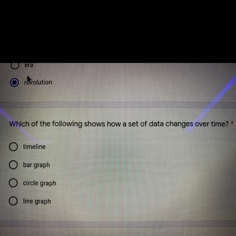 Which of the following shows how a set of data changes over time-example-1