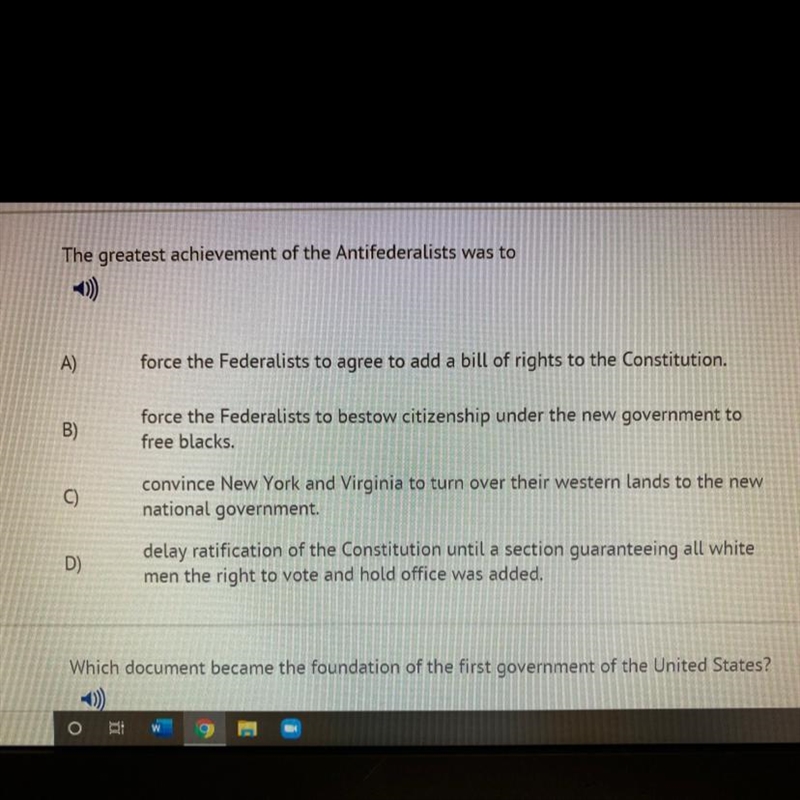 The greatest achievement of the anti-federalist was to￼ HELP ASAPPPP-example-1