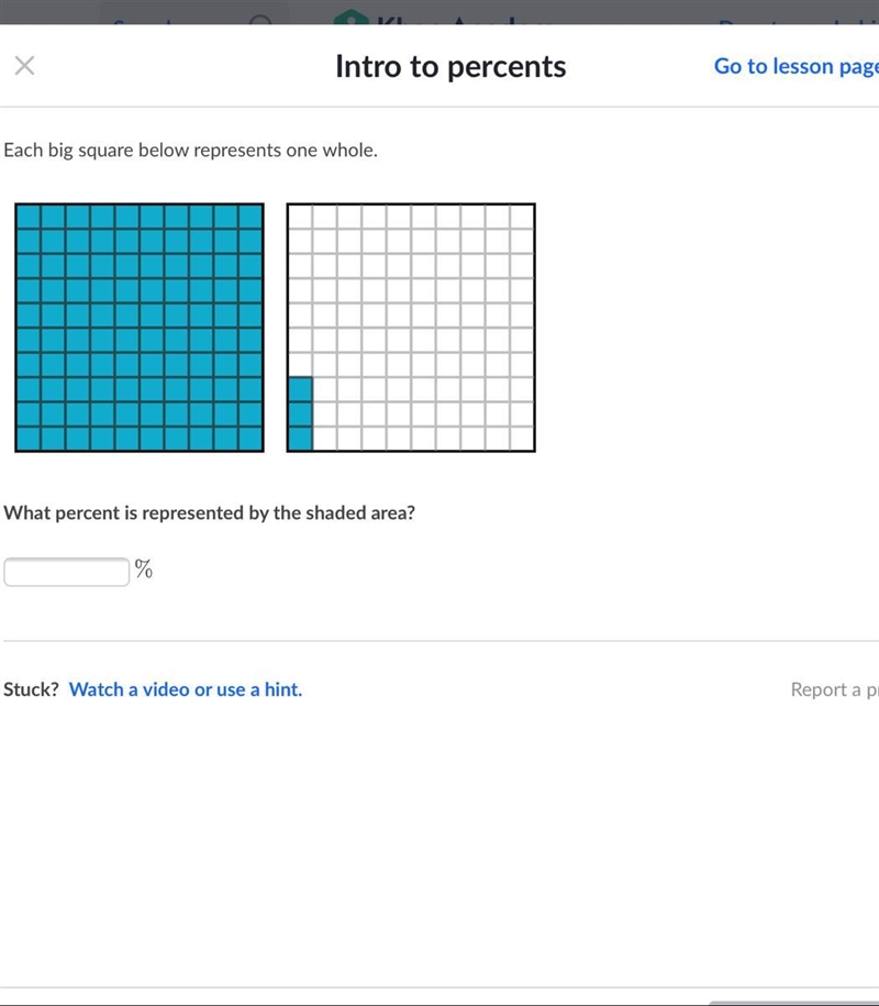 What percent is represented by the shaded area?-example-1