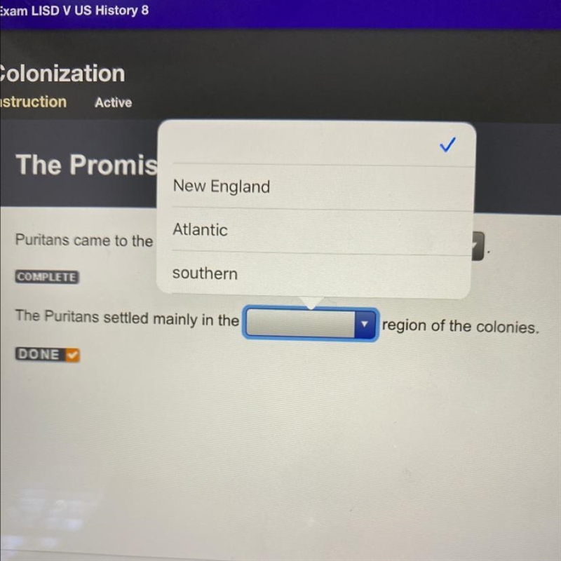 HELPPP !!!The puritans settled mainly in the Religion of colonies-example-1