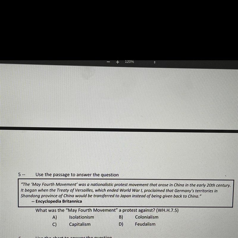 HELPP TEST ENDS IN 10 MINUTES!!!!! what was the “may fourth movement” a protest against-example-1