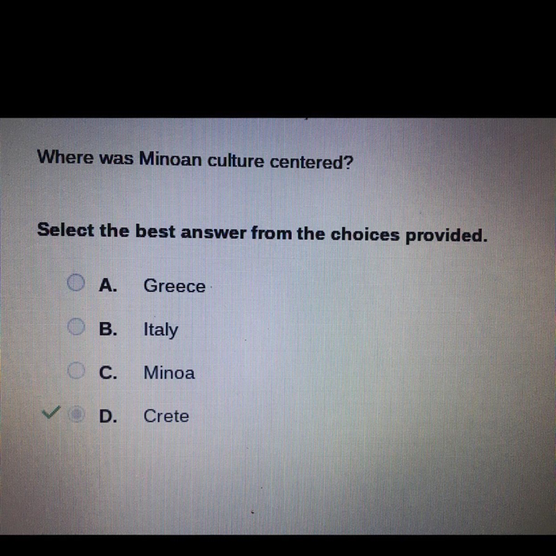 Where was Minoan culture centered? Select the best answer from the choices provided-example-1