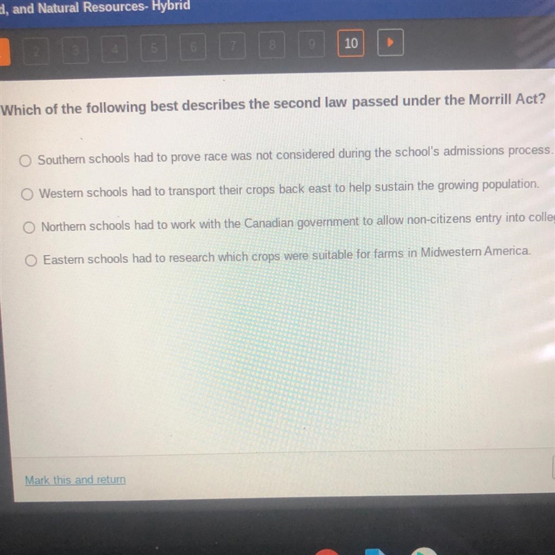 Pls help !!! which of the following best describes the second law passed under the-example-1