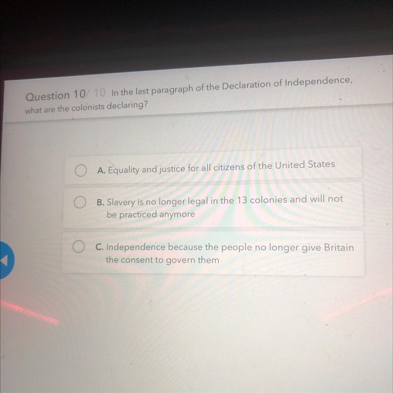 Can someone help me with this one? it’s about the declaration of independence.-example-1