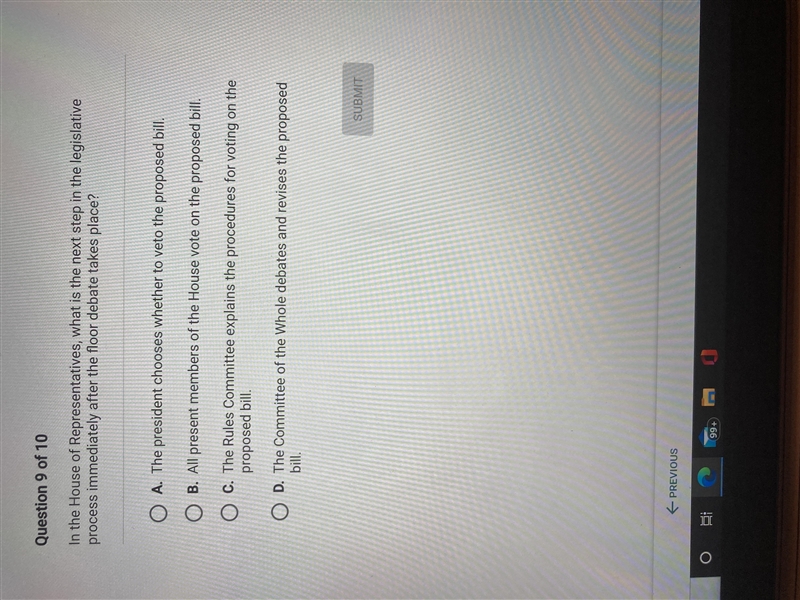 In the House of Representatives, what is the next step in the legislative process-example-1