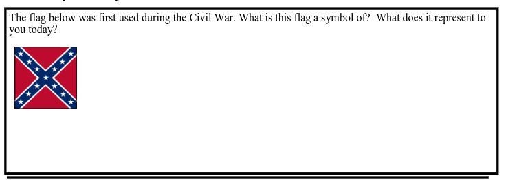 The flag below was first used during the Civil War. What is this flag a symbol of-example-1