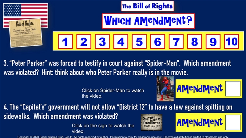 Which amendment would fit these two scenarios? I included a picture of the amendments-example-1