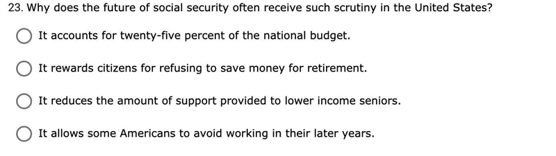 Why does the future of social security often receive such scrutiny in the United States-example-1