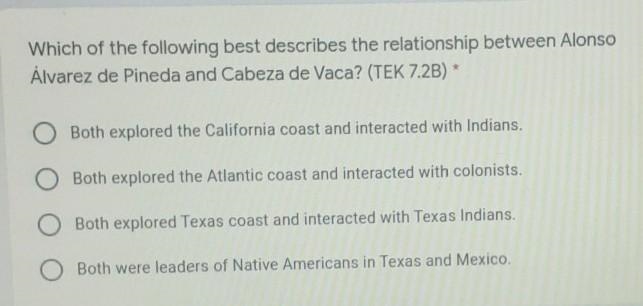 This is texas history I need answers. Which of the following best describes the relationship-example-1