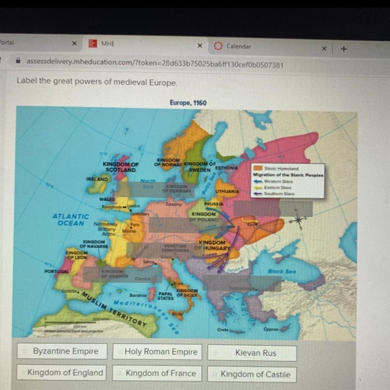 Label the great powers of medieval Europe. Europe, 1160 19 KINGDOM KINGDOM OF OF NORWAY-example-1