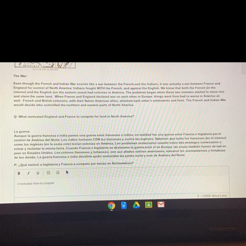 Q: What motivated England and France to compete for land in North America? Plzz help-example-1