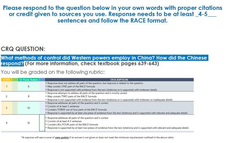 What methods of control did Western powers employ in China? How did the Chinese respond-example-1