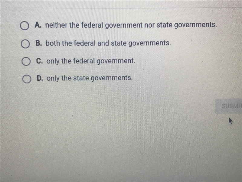 Concurrent powers, such as taxation, are granted to:-example-1