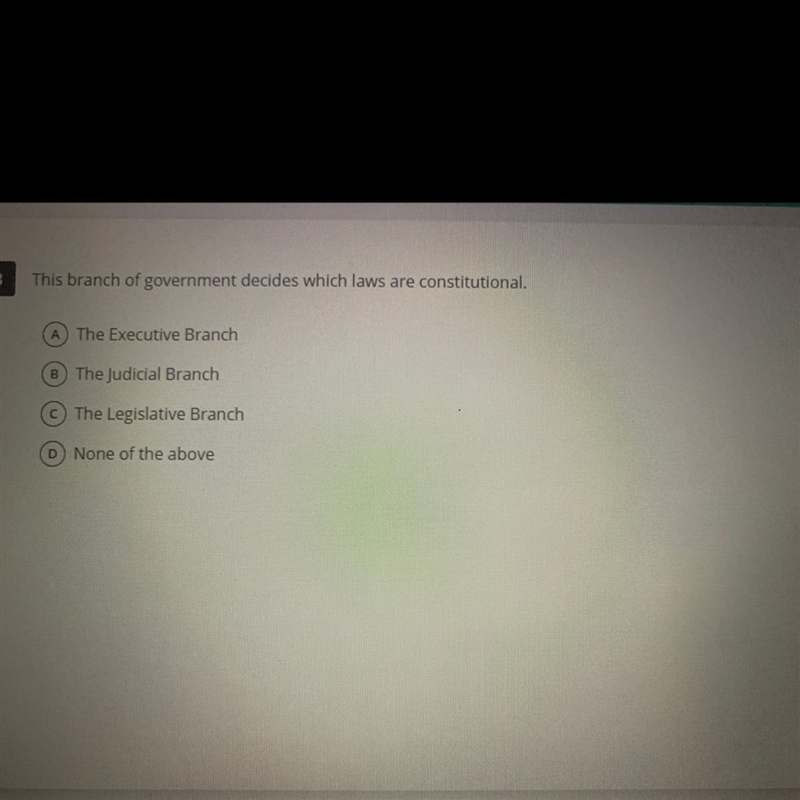 Which branch of government decides which laws are constitutional?-example-1