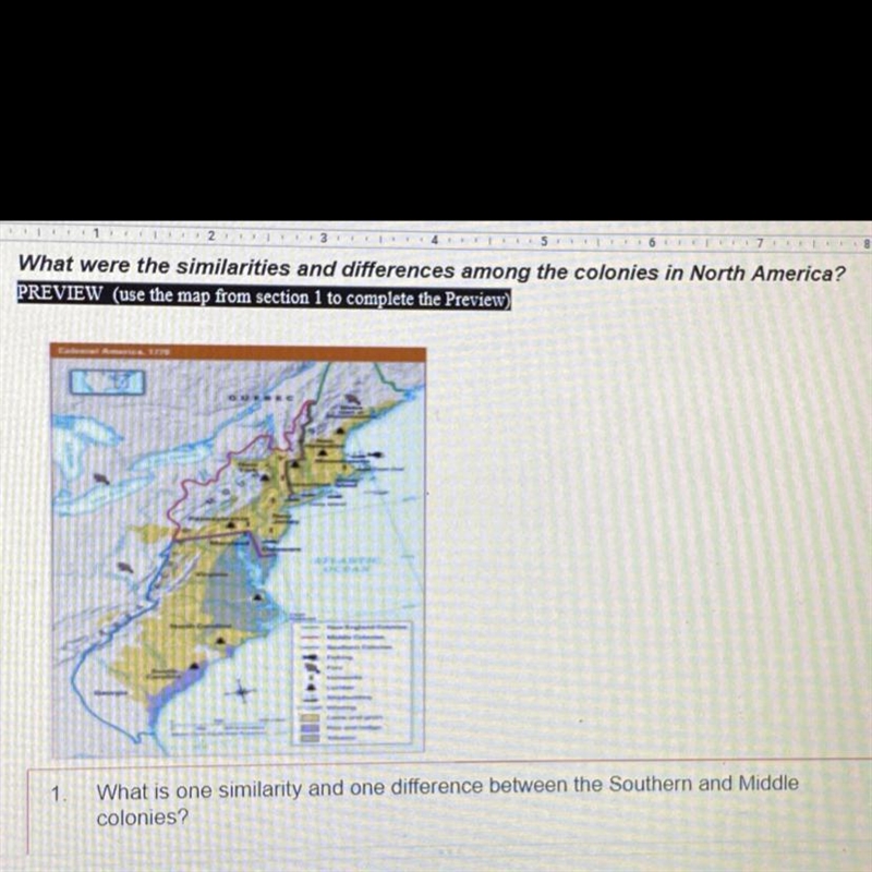 What is one similarity and one difference between the southern and middle colonies-example-1