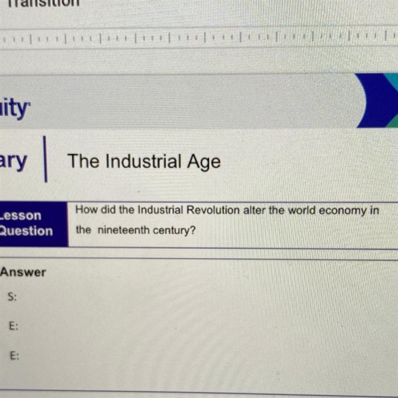 How did the Industrial Revolution alter the world economy in the nineteenth century-example-1