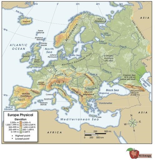 Use the map below to answer the following question: Which two European regions have-example-1