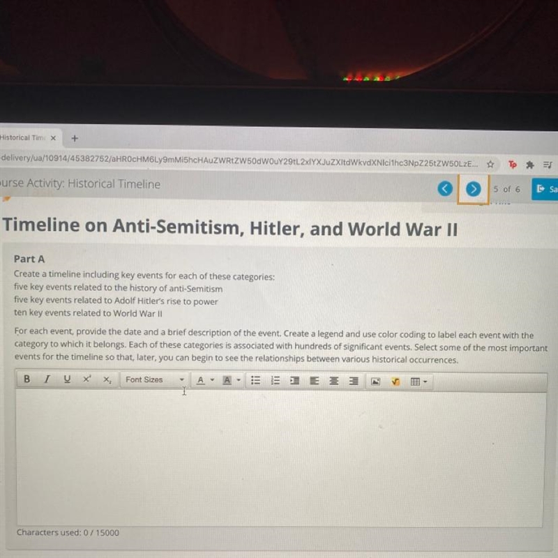 HELP ME PLEASE!!!! Timeline on Anti-Semitism, Hitler, and World War II Part A Create-example-1