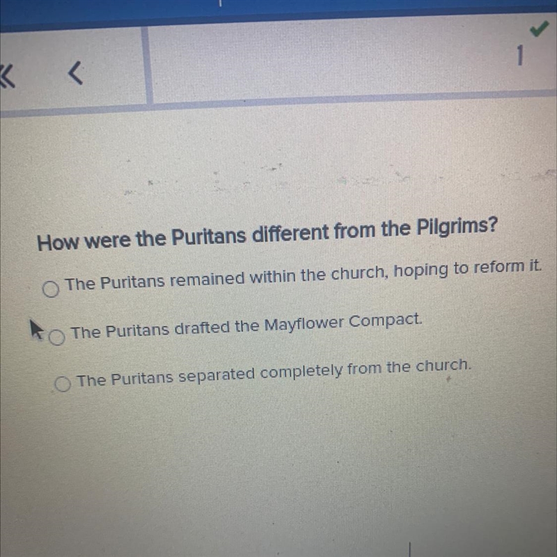 How were the Puritans different from the Pilgrims? The Puritans remained within the-example-1