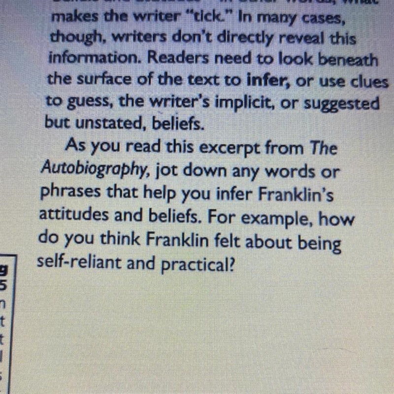 How do you think Franklin felt about being self-reliant and practical?-example-1