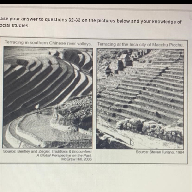 Please help me! The concept seen the pictures above is a. desertification b. terrace-example-1