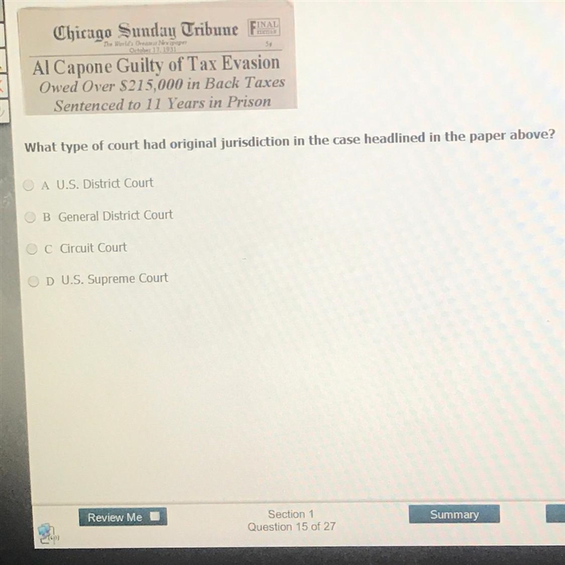 What type of court had origin is jurisdiction in the case headlined in the paper?-example-1