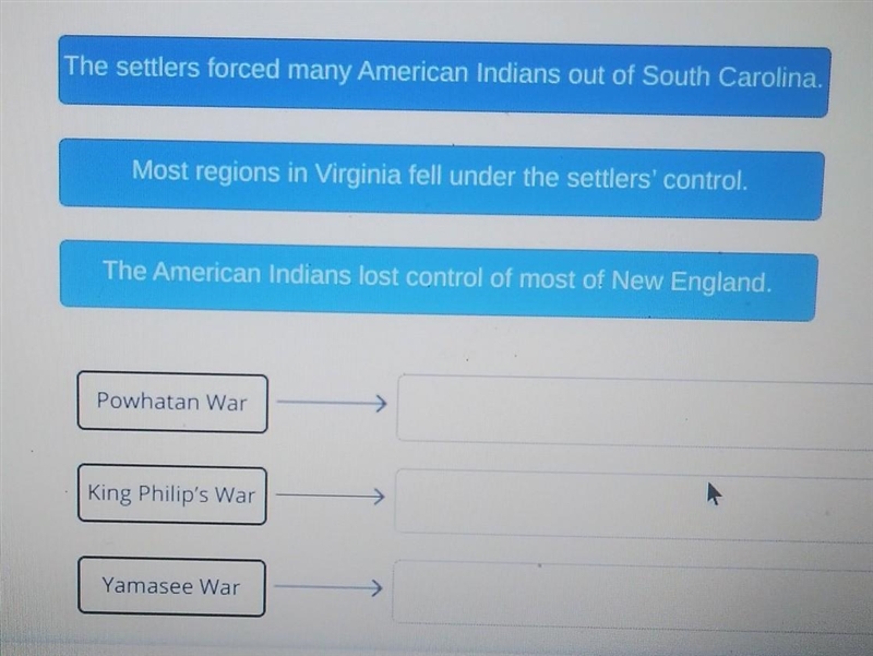 I needs help FAST pls match the following wars to the effects they produced​-example-1