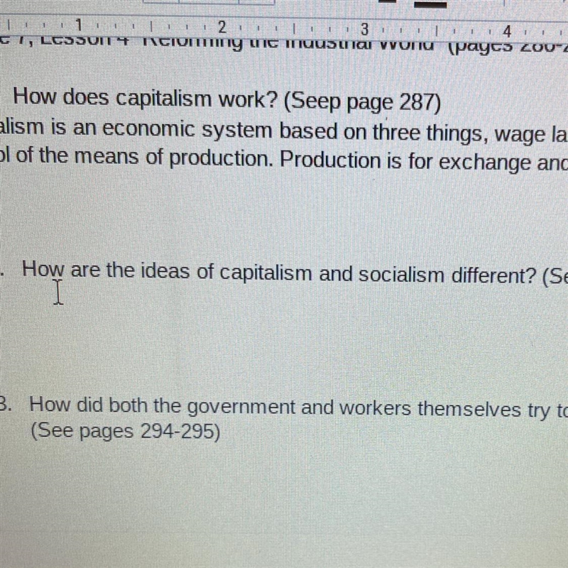 How are the ideas of capitalism and socialism different?-example-1