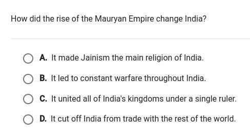 How did the rise of the mauryan empire change india-example-1