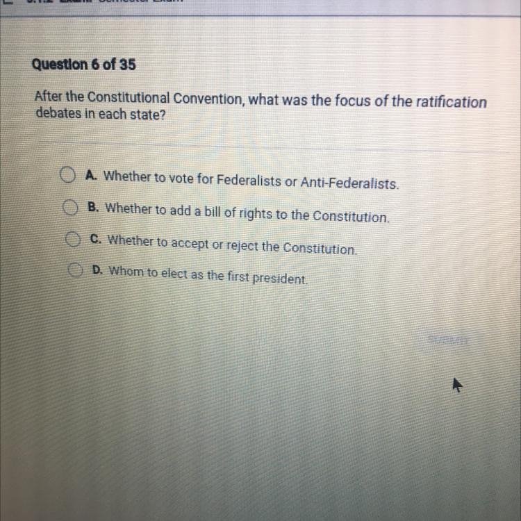 After the Constitutional Convention, what was the focus of the ratification debates-example-1