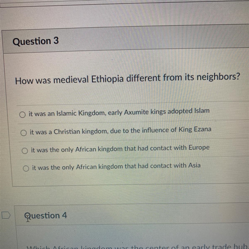 How was medieval Ethiopia different from its neighbors?￼-example-1