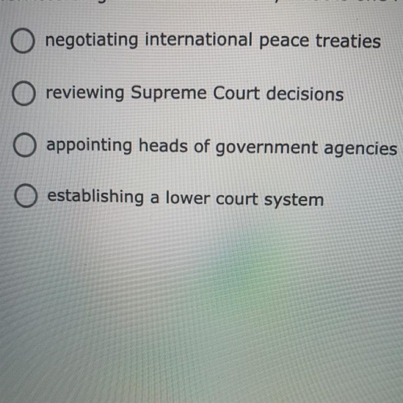 According to the Constitution, what is one responsibility of Congress?￼-example-1