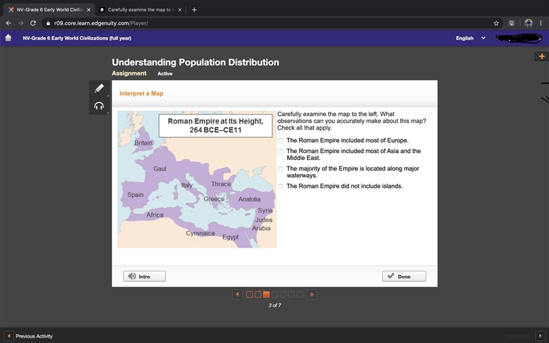 Carefully examine the map to the left. What observations can you accurately make about-example-1