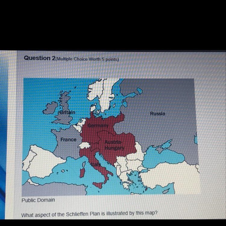 What aspect of the Shlieffen Plan is illustrated by this map? If France and russia-example-1