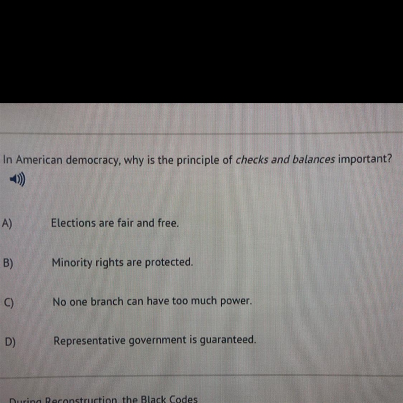 5) In American democracy, why is the principle of checks and balances important?-example-1