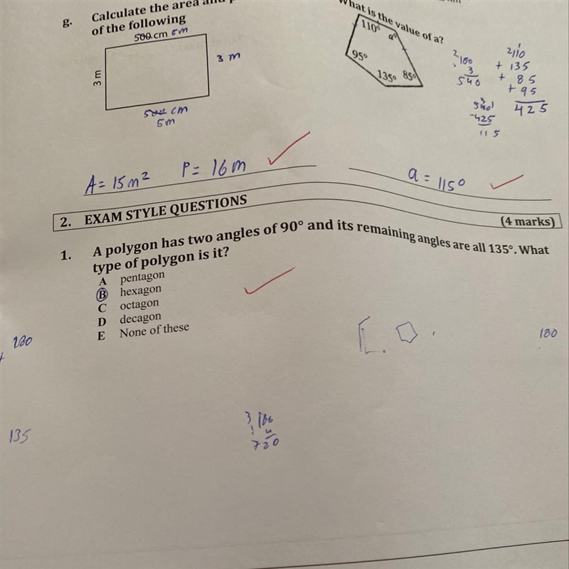 How to work out the Exam style question 1! With details please! BIG POINTS-example-1