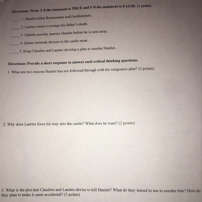 Help on this hamlet questions on all of them please?-example-1