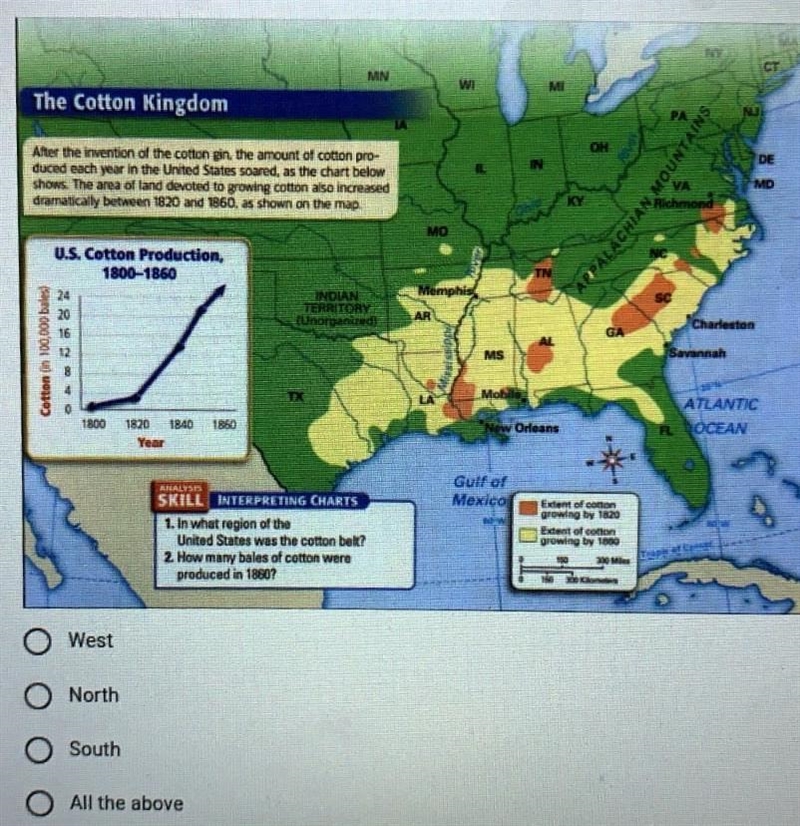 In what region of the United States was the cotton belt ?-example-1