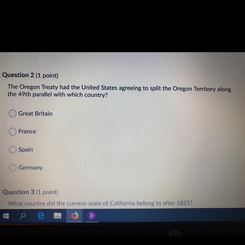 The Oregon Treaty had the United States agreeing to split the Oregon Territory along-example-1