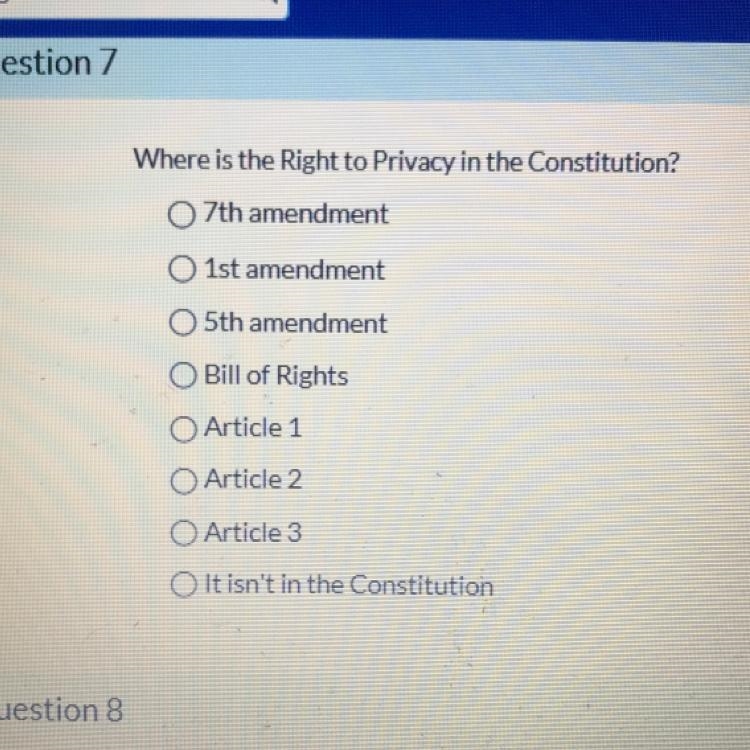 Helppp where is the right to privacy in the constitution-example-1