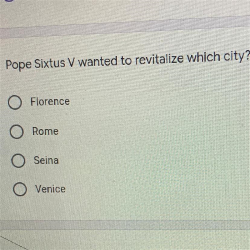 Pope Sixtus V wanted to revitalize what city in Italy?-example-1