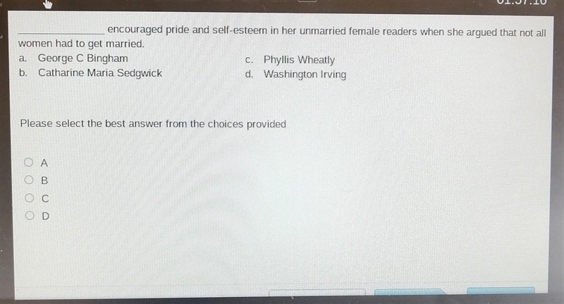 _______encouraged pride and self-esteem in her unmarried female readers when she argued-example-1