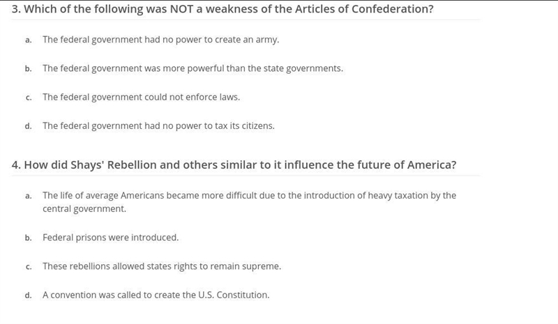 Based on Weaknesses of the Articles of Confederation and Shays Rebellion-example-2